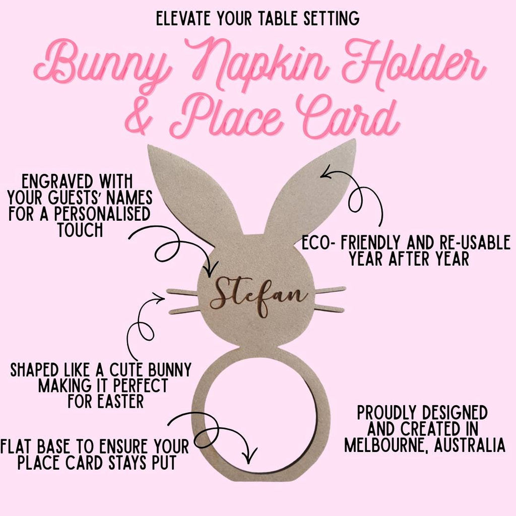 Personalised Wooden Easter Themed Placecards/Napkin Rings