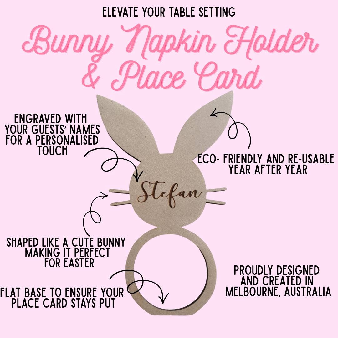 Personalised Wooden Easter Themed Placecards/Napkin Rings