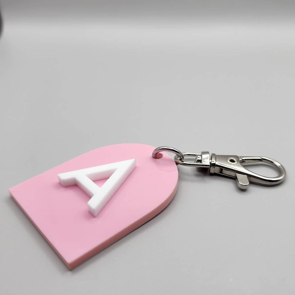 Personalized Initial Acrylic Pastel Keyring - Back To School Bag Tag