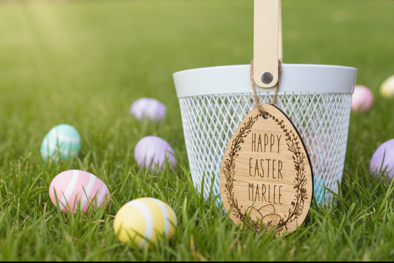 Personalised Wooden/Bamboo Easter Gift Tag