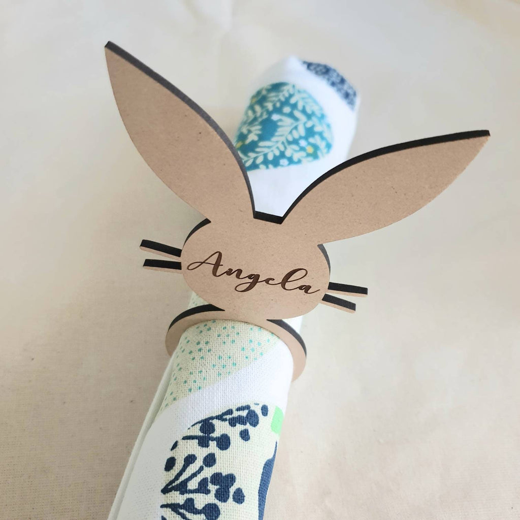 Personalised Wooden Easter Themed Placecards/Napkin Rings