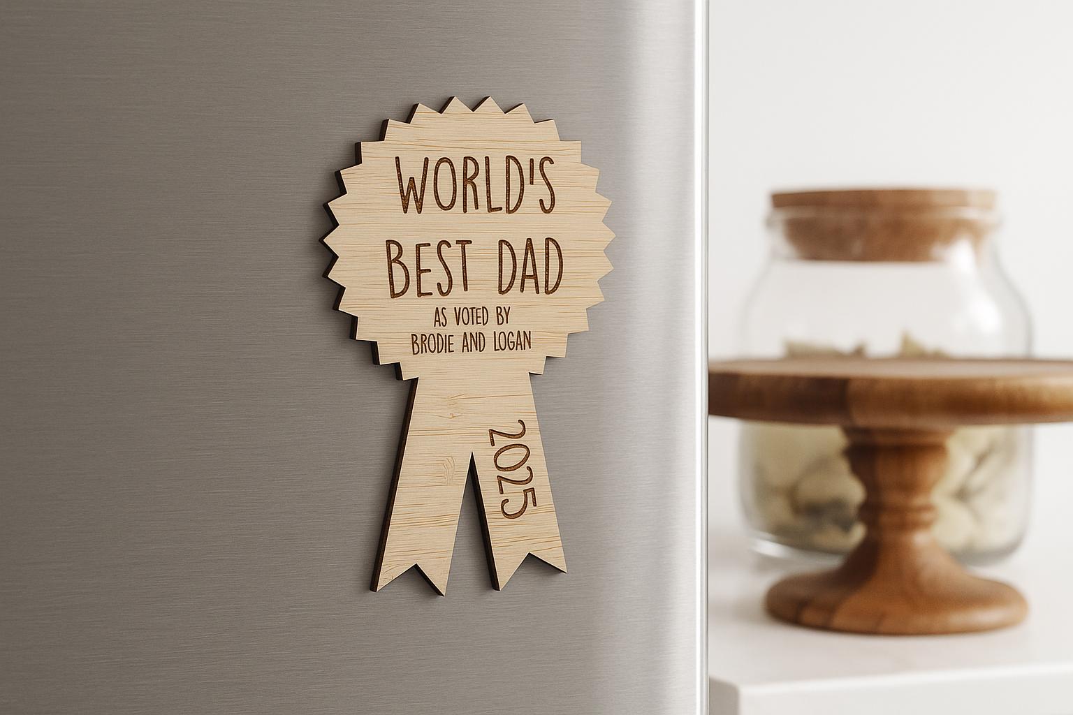 Personalized Bamboo "World's Best" Award Magnet