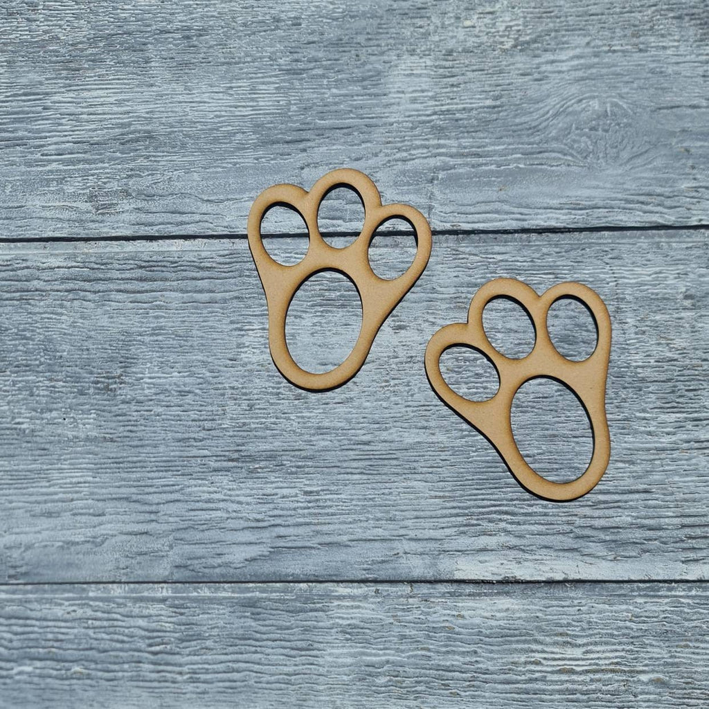 Wooden Easter Bunny Footprint Stencil
