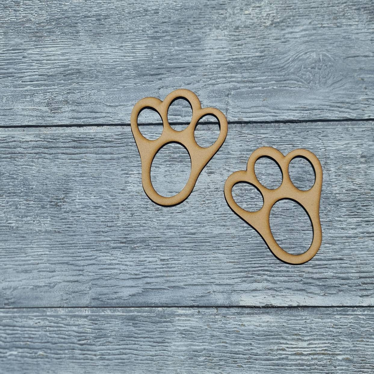 Wooden Easter Bunny Footprint Stencil