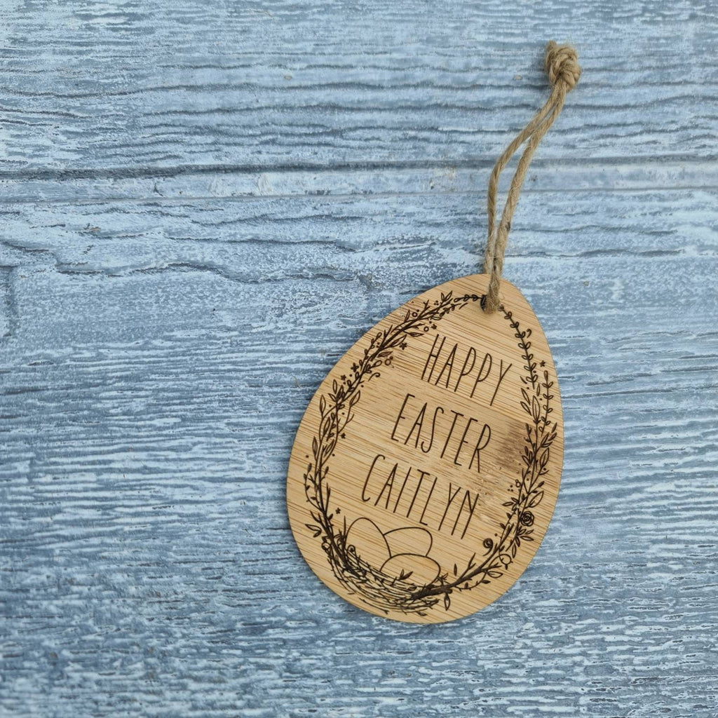 Personalised Wooden/Bamboo Easter Gift Tag