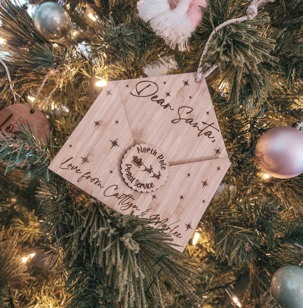 Personalised Bamboo Letters To Santa Envelope Wall Hanging - North Pole Postal Service