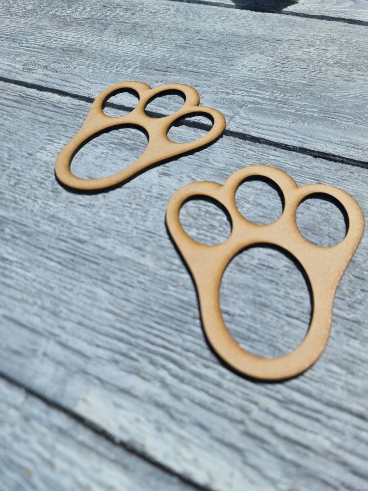 Wooden Easter Bunny Footprint Stencil