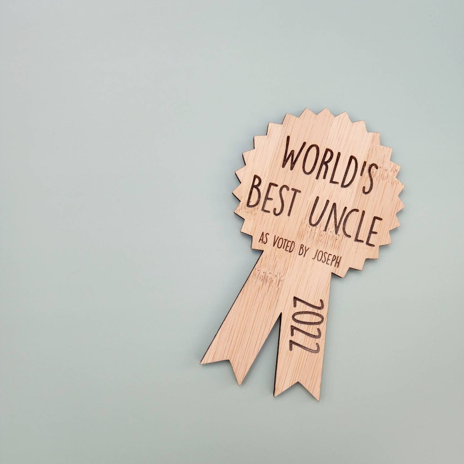 Personalized Bamboo "World's Best" Award Magnet