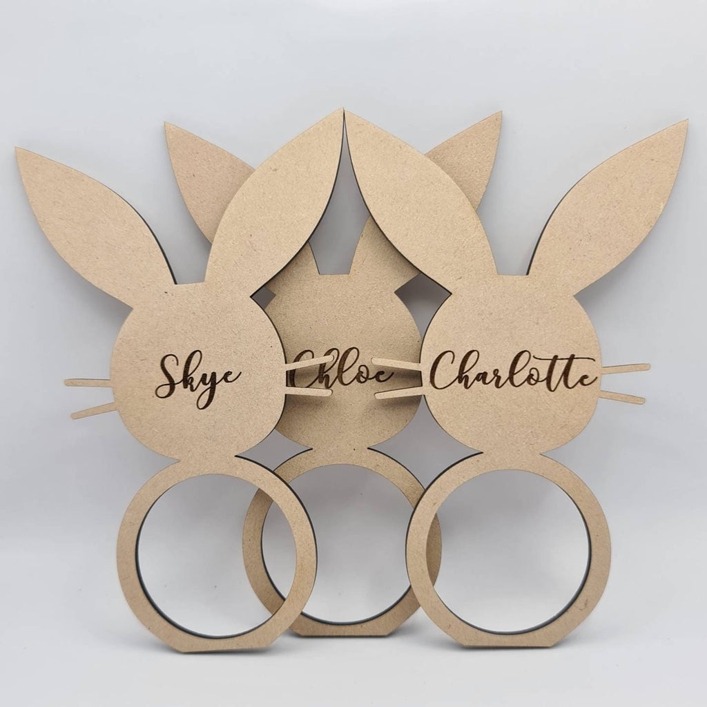 Personalised Wooden Easter Themed Placecards/Napkin Rings
