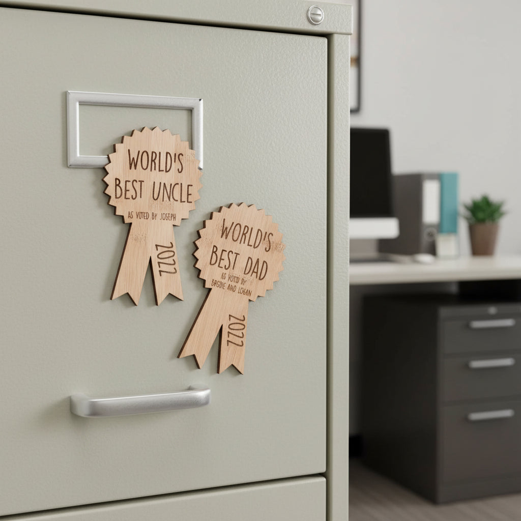 Personalized Bamboo "World's Best" Award Magnet