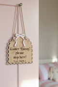 Personalized Easter Bunny Stop Here Sign | Bamboo Door Decor