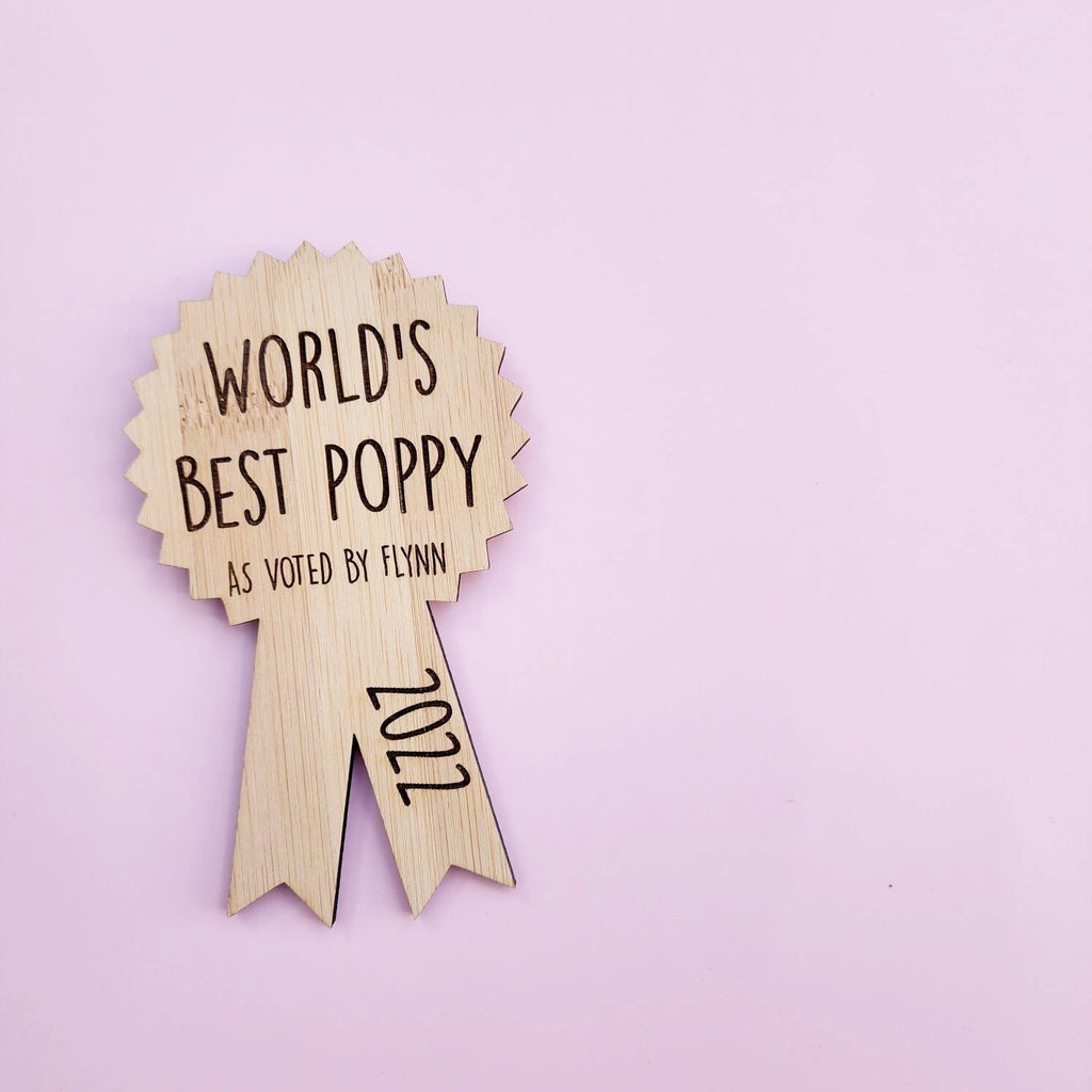 Personalized Bamboo "World's Best" Award Magnet
