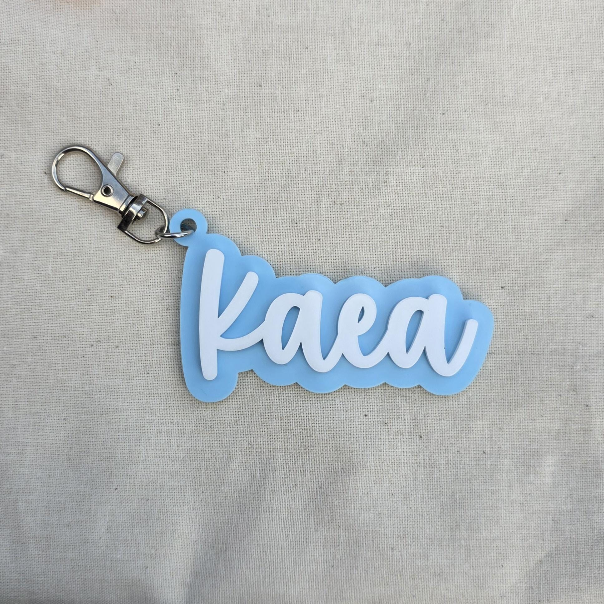 Personalised Name Keyring | Back to School Bag Tag | Custom Kids Backpack Keychain