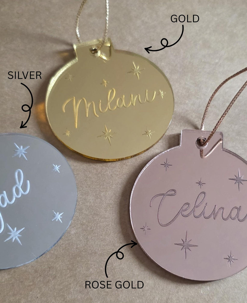 Personalised Mirror Acrylic Christmas Tree Ornament