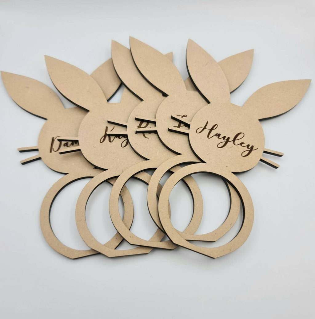 Personalised Wooden Easter Themed Placecards/Napkin Rings