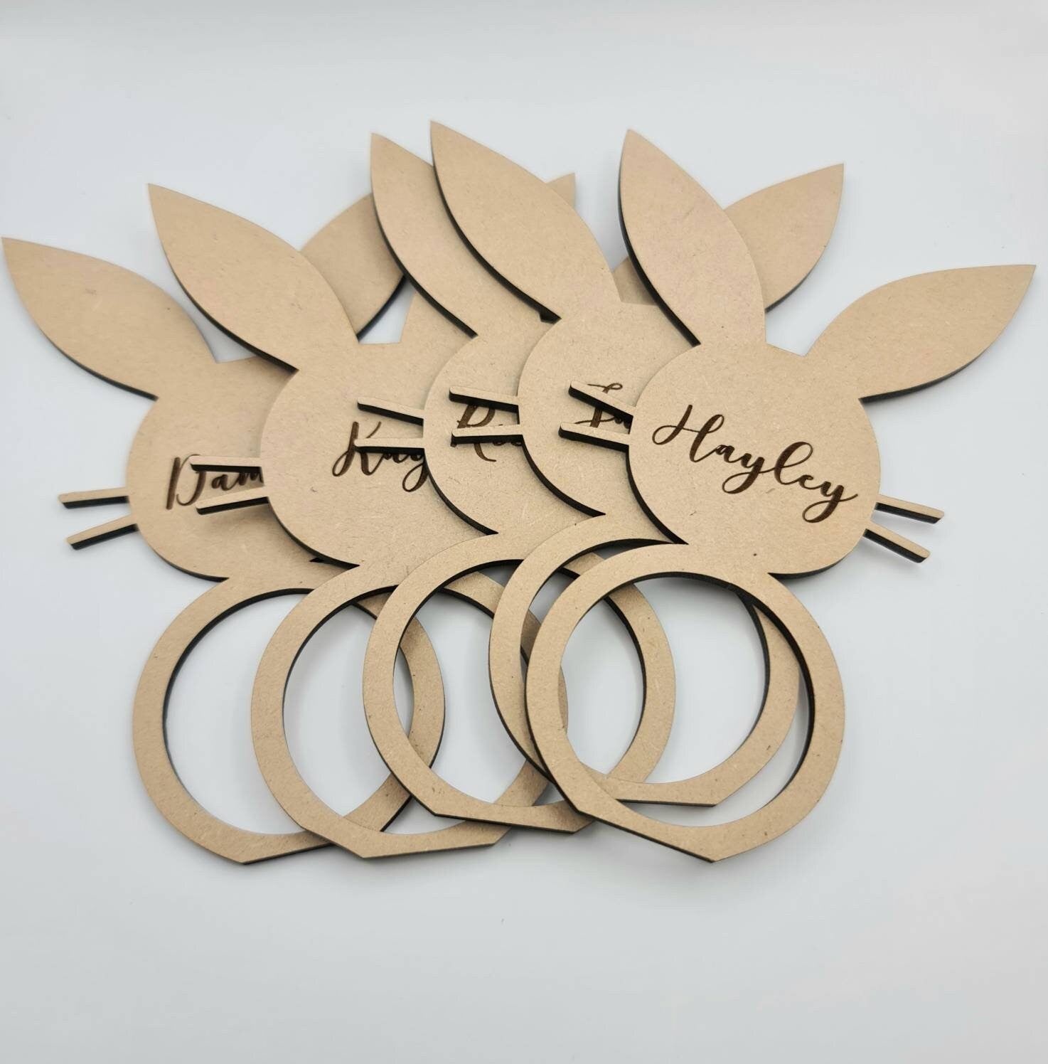 Personalised Wooden Easter Themed Placecards/Napkin Rings