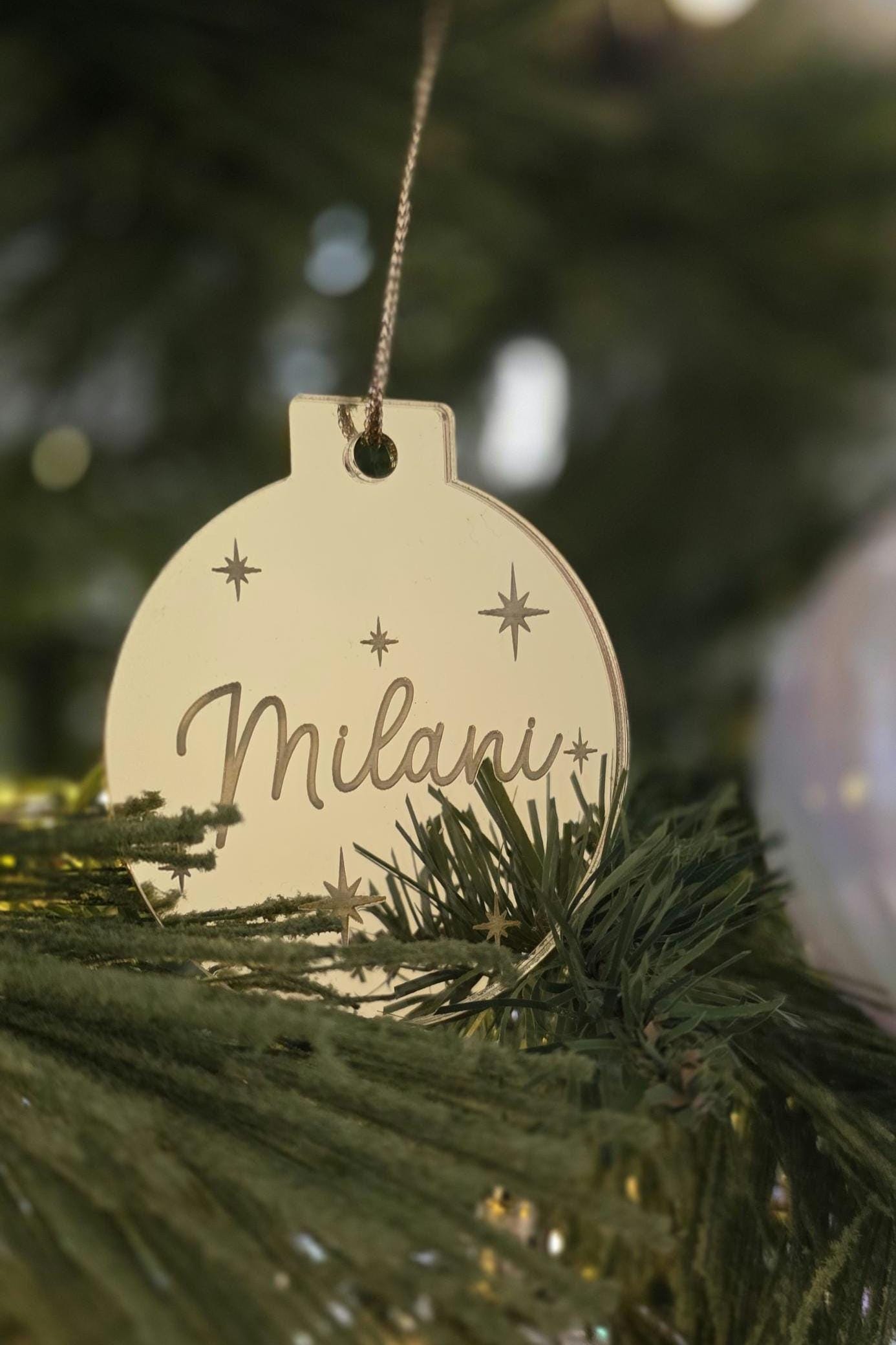 Personalised Mirror Acrylic Christmas Tree Ornament