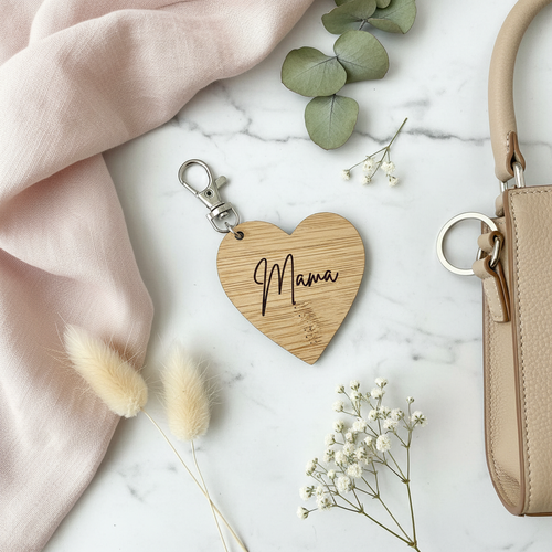 Heart Keyring - Neutral Aesthetic