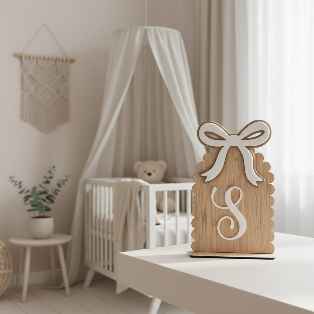 Timber Monogram Shelf Sitter