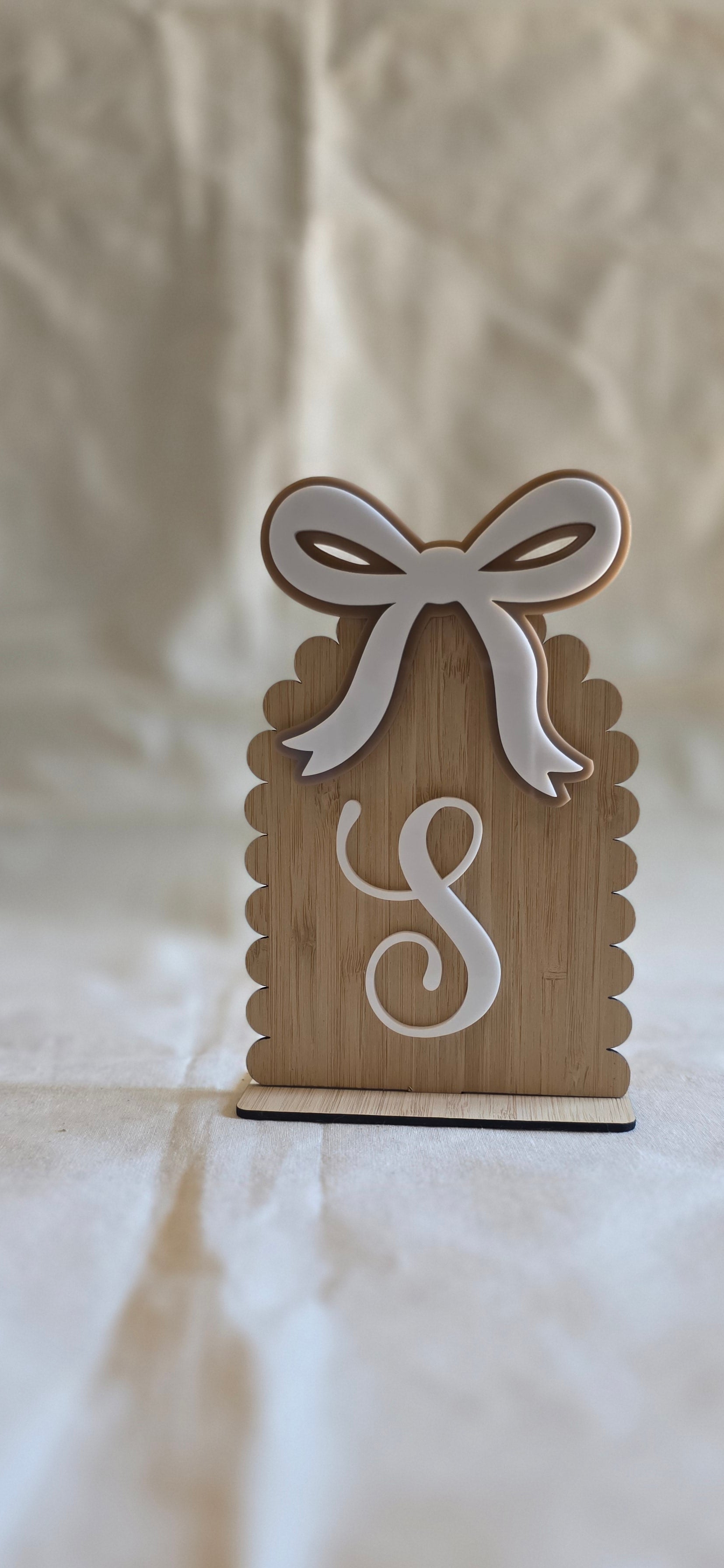 Timber Monogram Shelf Sitter