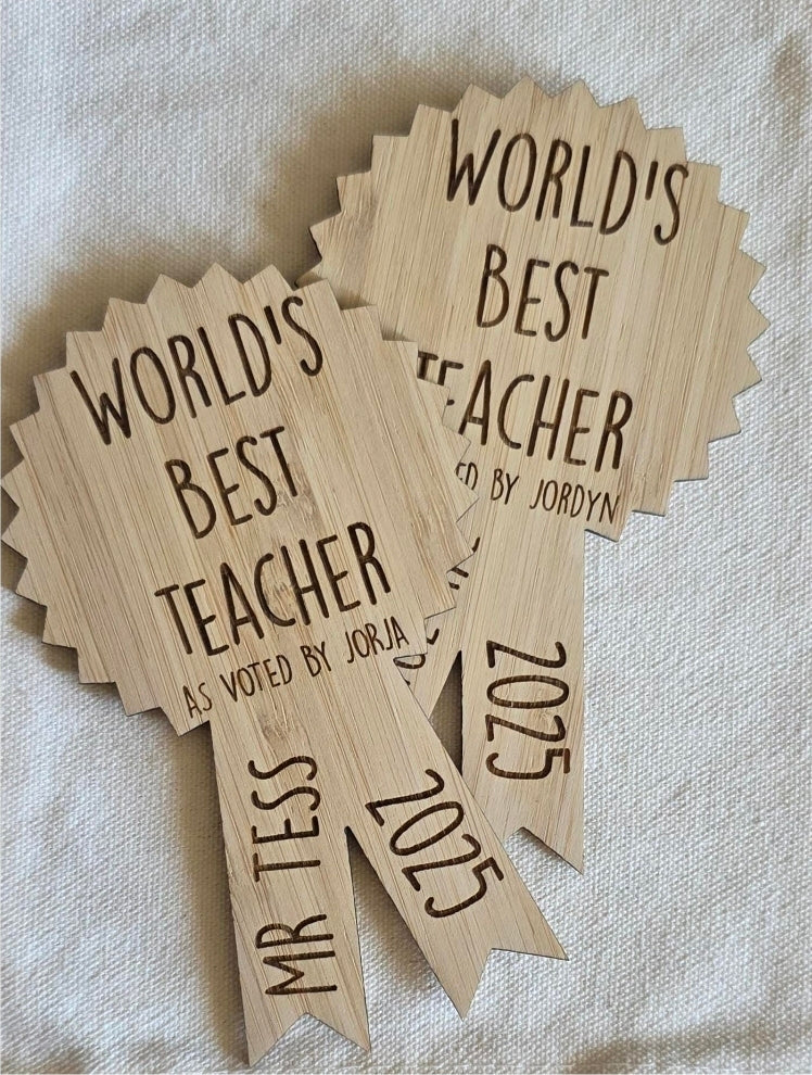 Personalized Bamboo "World's Best" Award Magnet