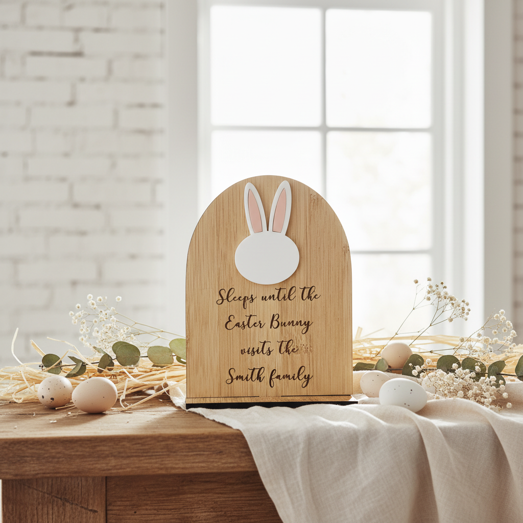 Personalised Bamboo Easter Bunny Countdown - Whiteboard